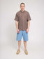 Hemd SHORTSLEEVE LINEN - grey brown