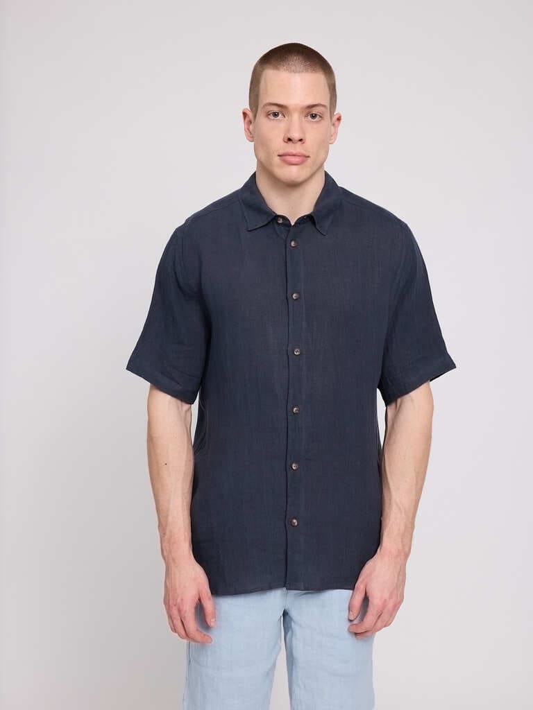Hemd SHORTSLEEVE LINEN - ink blue