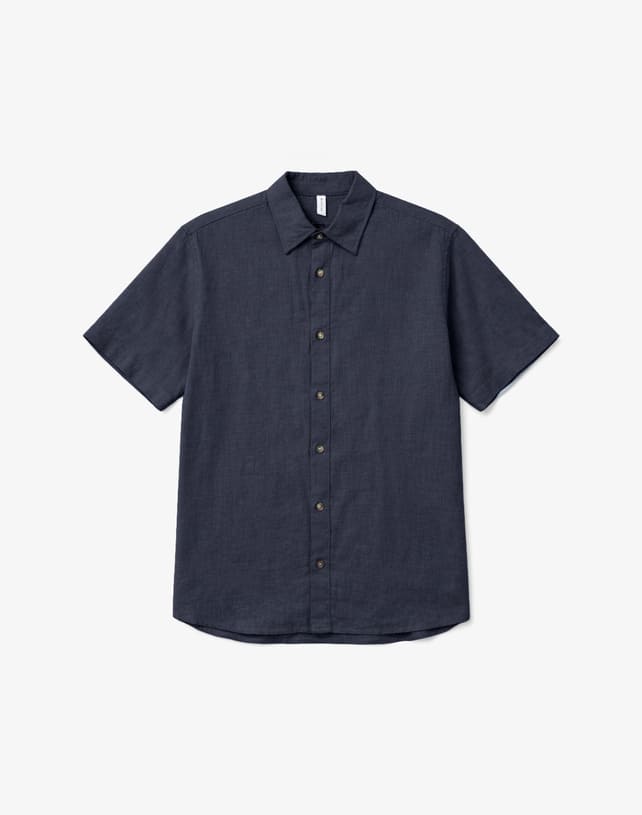 Hemd SHORTSLEEVE LINEN - ink blue