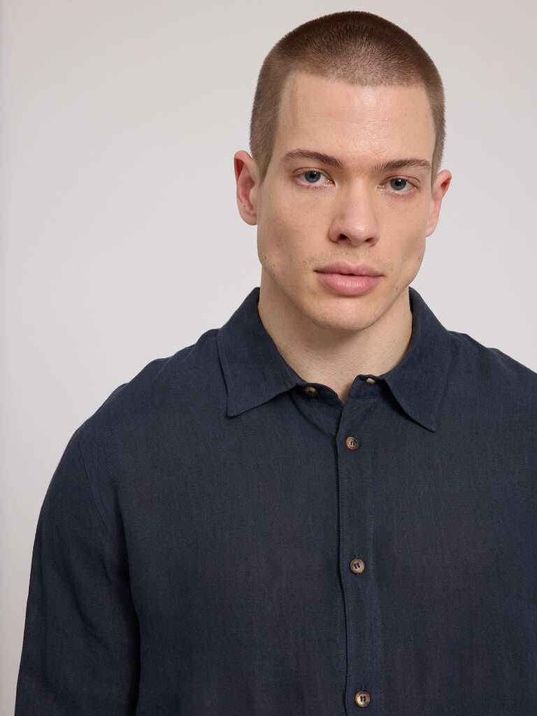Hemd CLASSIC LINEN - ink blue