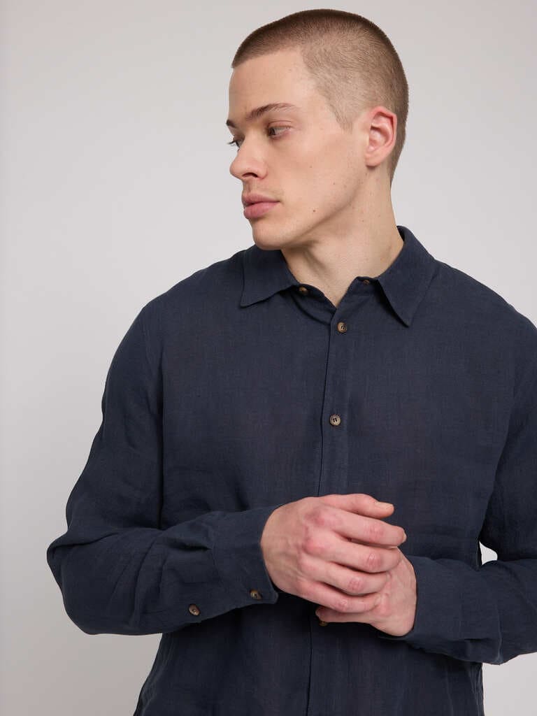 Hemd CLASSIC LINEN - ink blue
