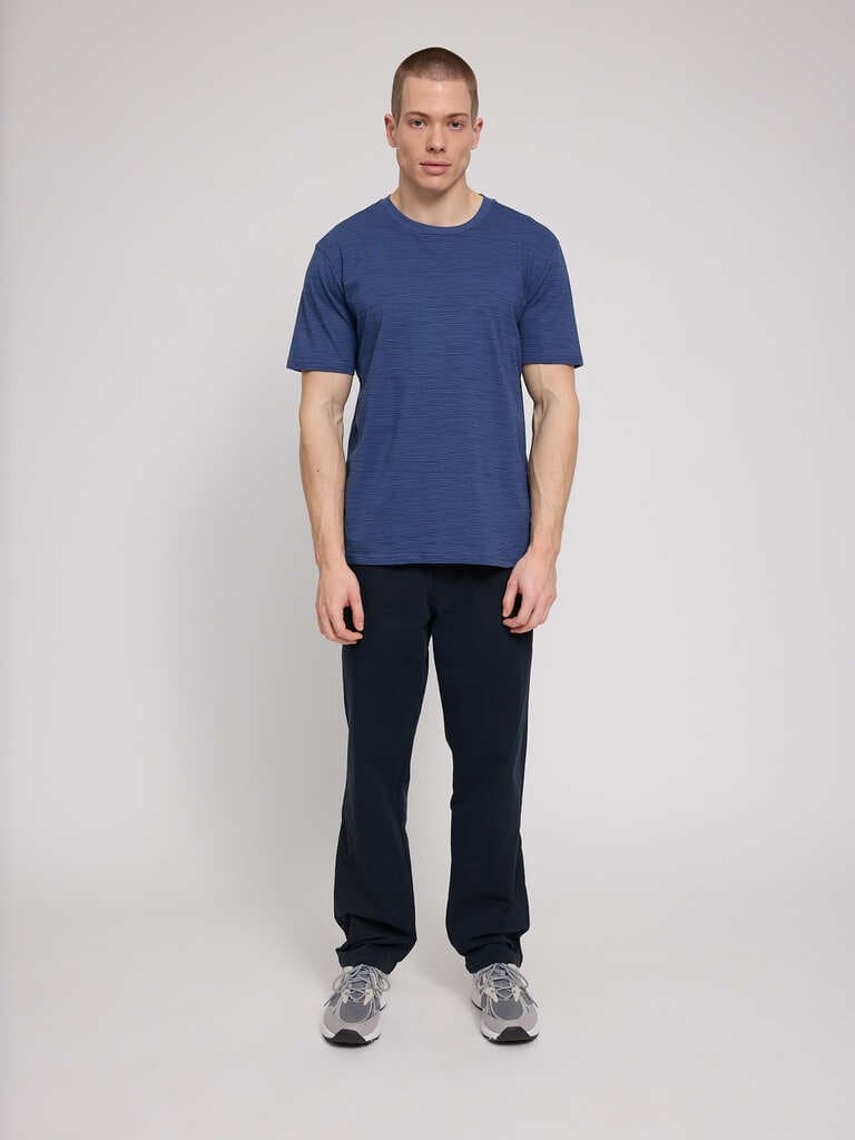 T-Shirt WOBBLY STRIPED- blue indigo-S