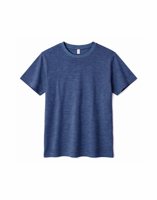 T-Shirt WOBBLY STRIPED- blue indigo-S