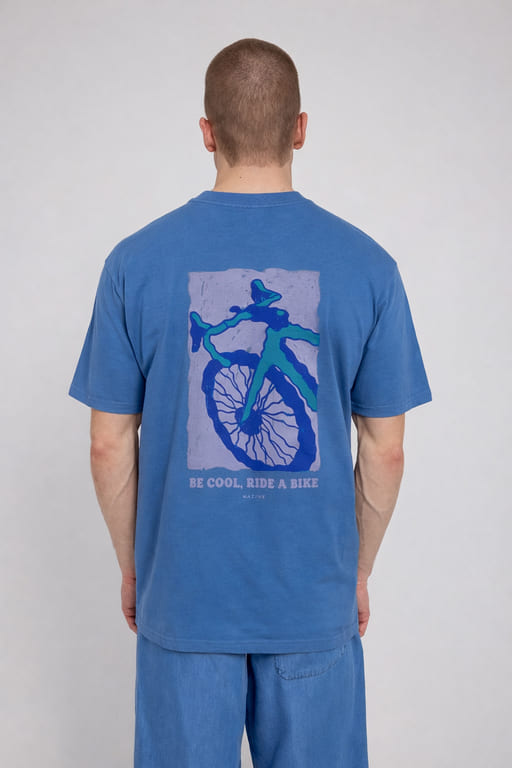 T-Shirt HEAVY BACK BIKE- blue