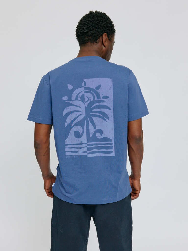 T-Shirt BACK PRINT-blue indigo