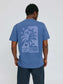T-Shirt BACK PRINT-blue indigo