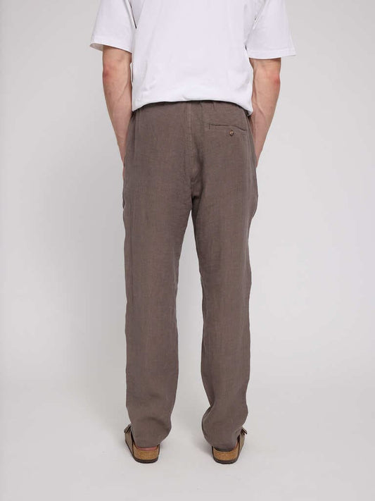 Pants LINEN - grey brown