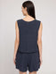 Top LINEN- ink blue