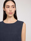 Top LINEN- ink blue