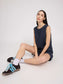 Top LINEN- ink blue