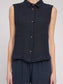 Shirt SLEEVELESS LINEN- ink blue