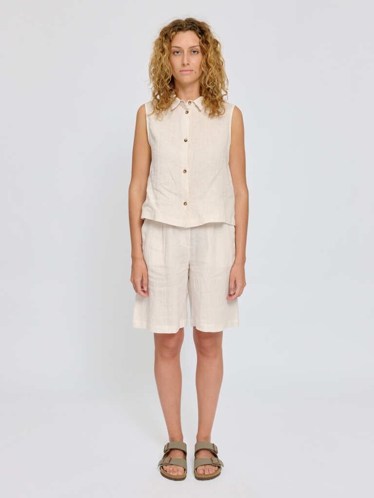 Shirt SLEEVELESS LINEN- moon