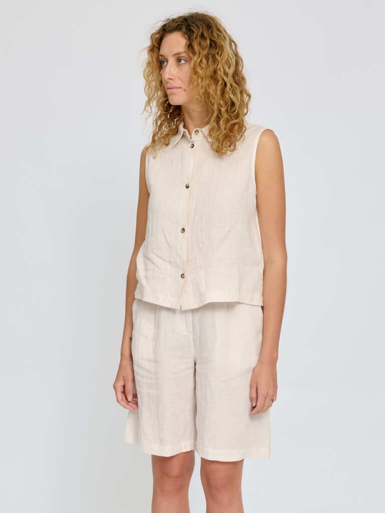 Shirt SLEEVELESS LINEN- moon