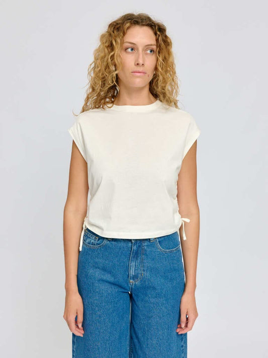 T-Shirt TIE DETAIL -off white