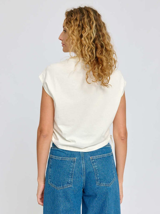 T-Shirt TIE DETAIL -off white
