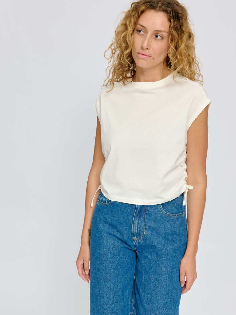 T-Shirt TIE DETAIL -off white