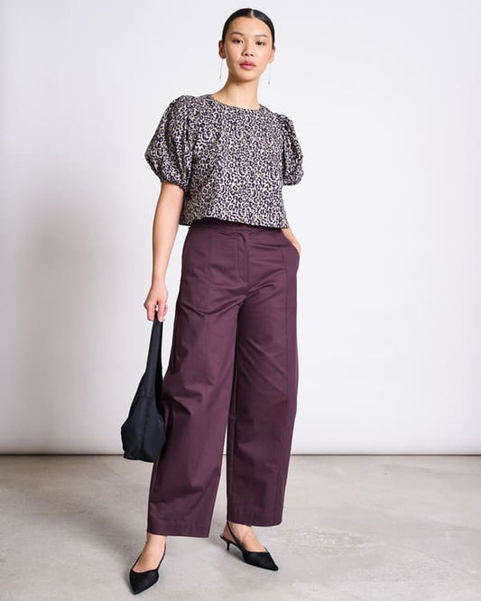 Cropped Blouse OLMOS -leo print