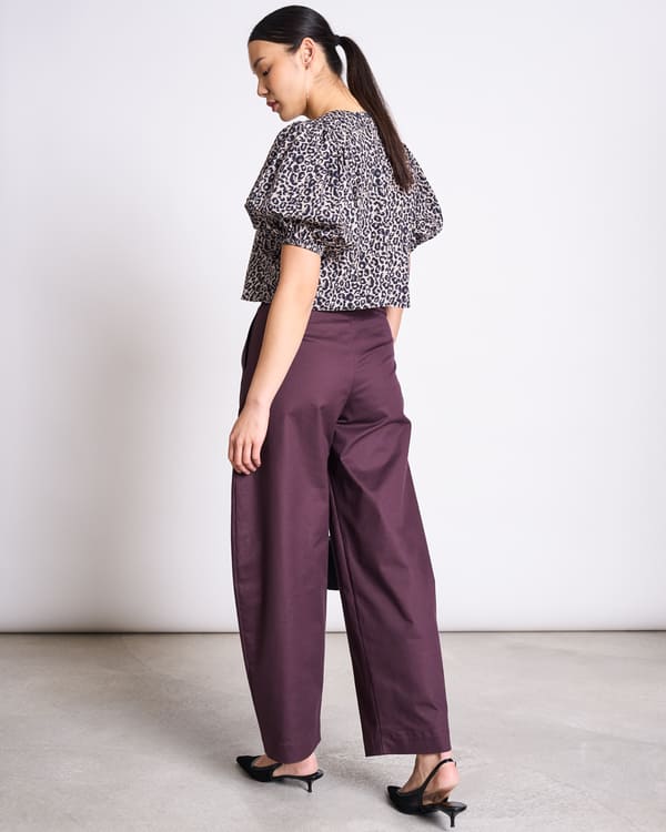 Cropped Blouse OLMOS -leo print