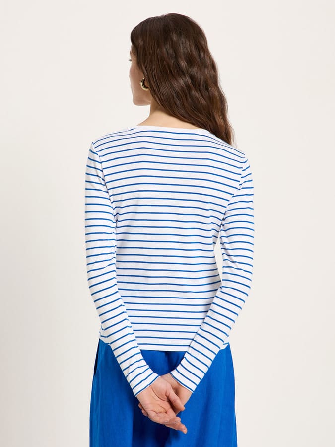 Langarmshirt - white/lapis