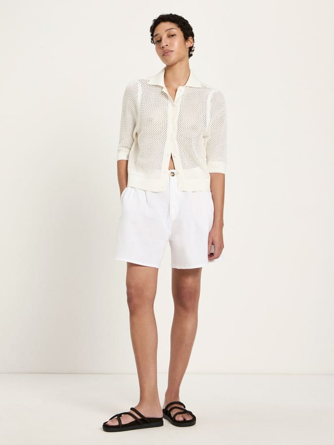 Strickjacke kurzarm- off white