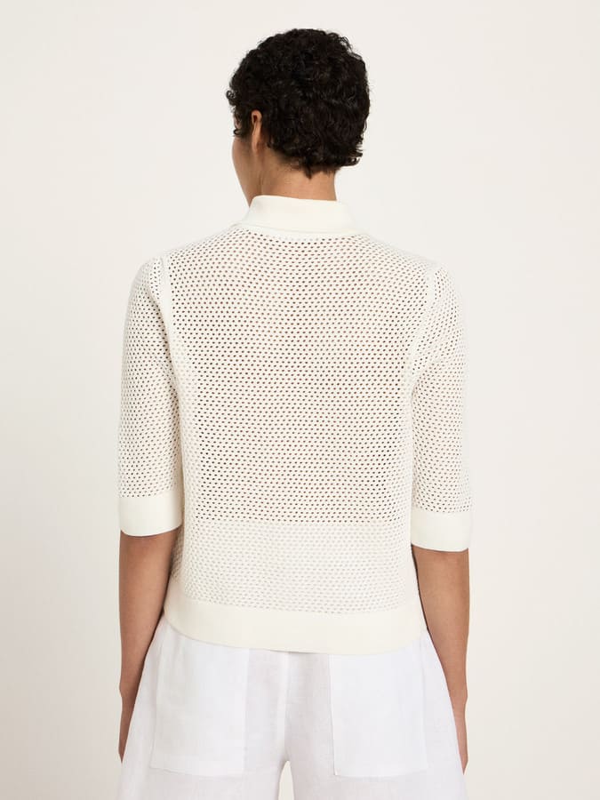 Strickjacke kurzarm- off white