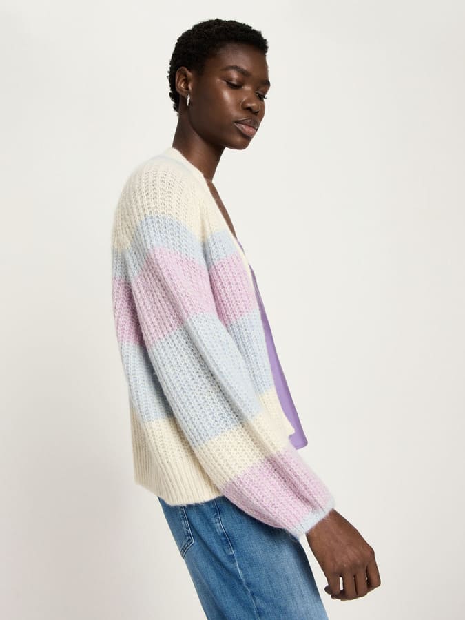 Chunky Strickjacke - multicolor stripe
