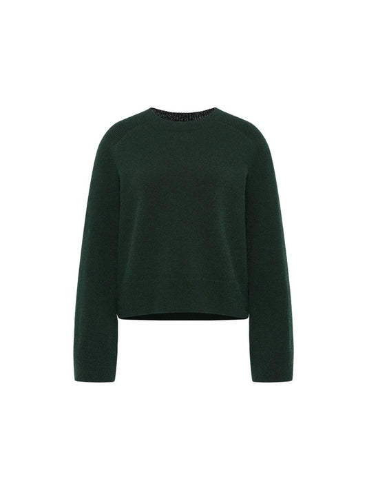 Cropped Pullover- forest melange