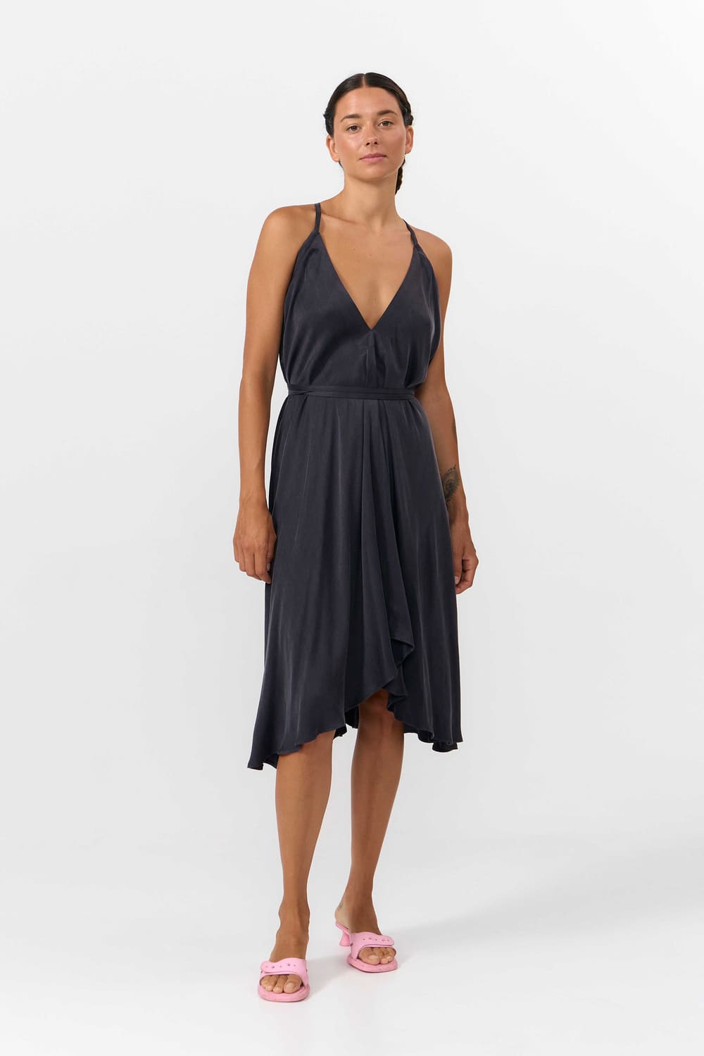 MP DRESS SHORT CUPRO - DARK GREY