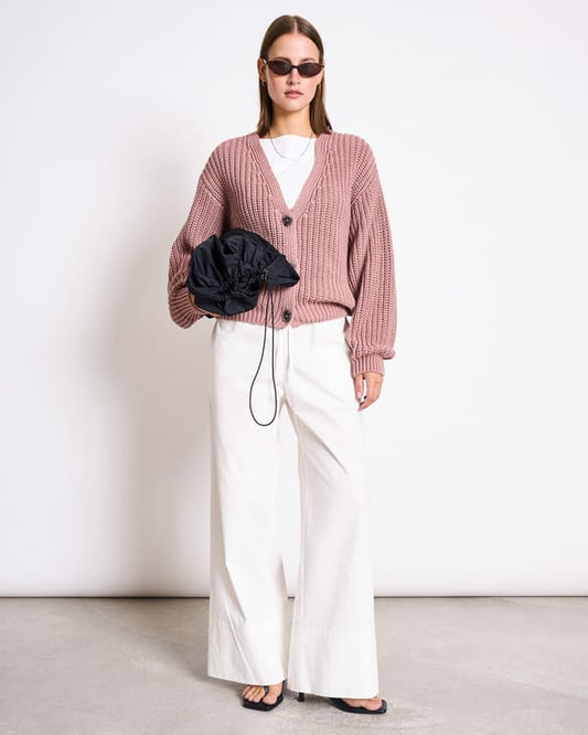 KNIT JACKET LENA - mauve