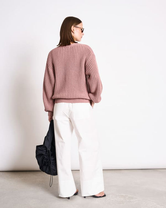 KNIT JACKET LENA - mauve