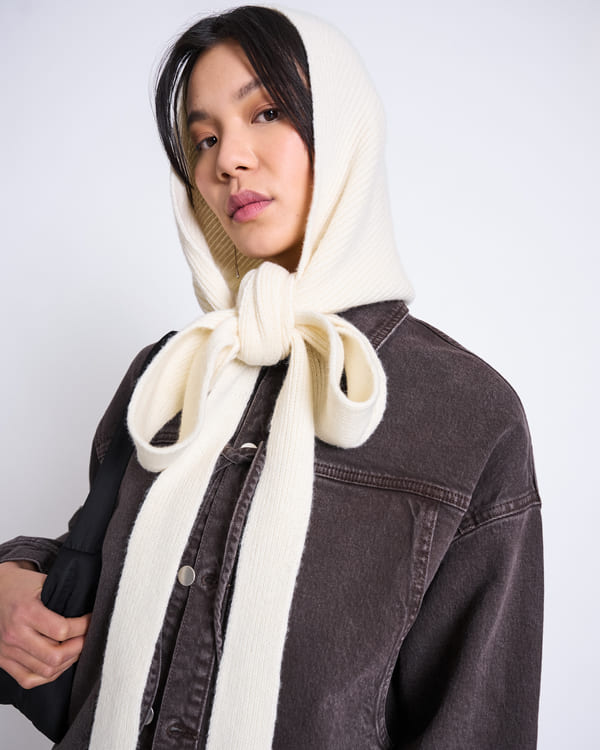 Hoodie Scarf NIRA - off white
