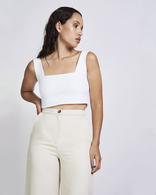 Crop Top CANCUN Neoprene - white