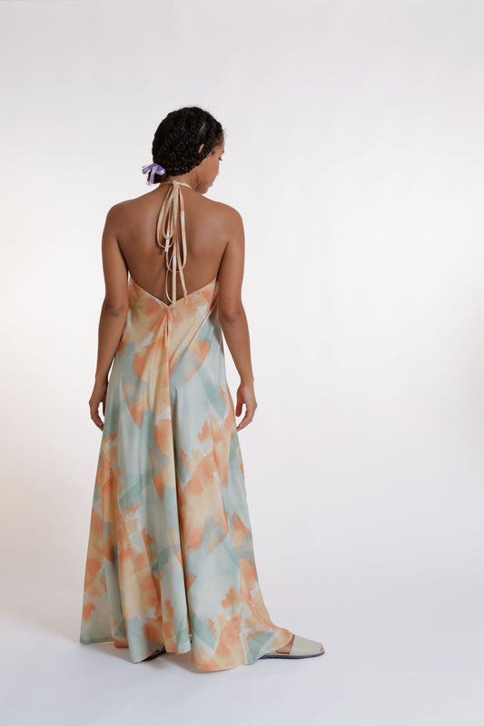 Dress MULTIPOSITION LONG TENCEL - villa print