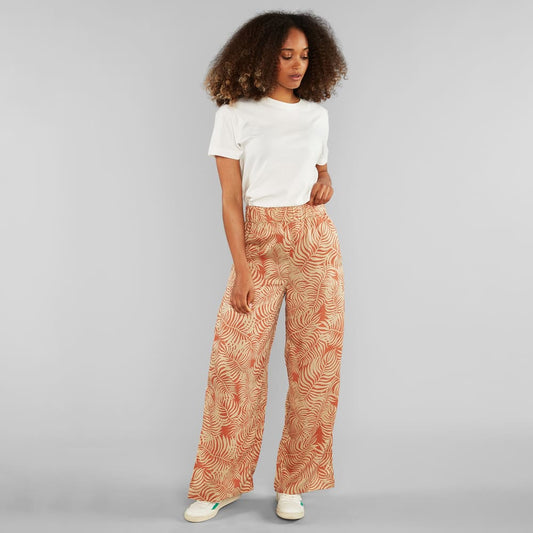 Pants KOSTER - palm leaves - beige