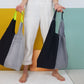 Shopper - black denim/limone