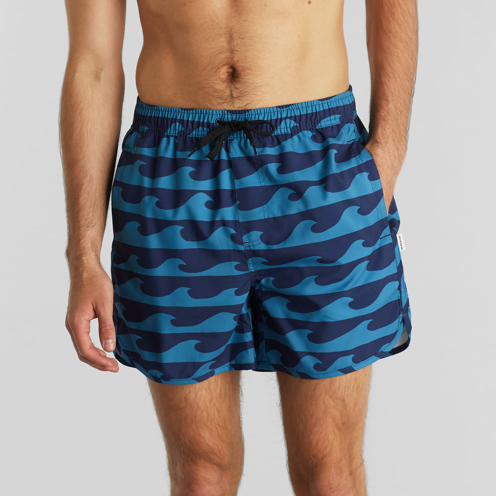 Swim shorts SANDHAMN - waves - blue 