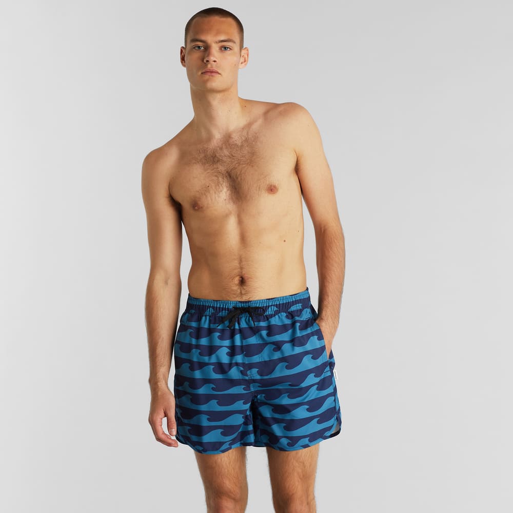 Swim shorts SANDHAMN - waves - blue 