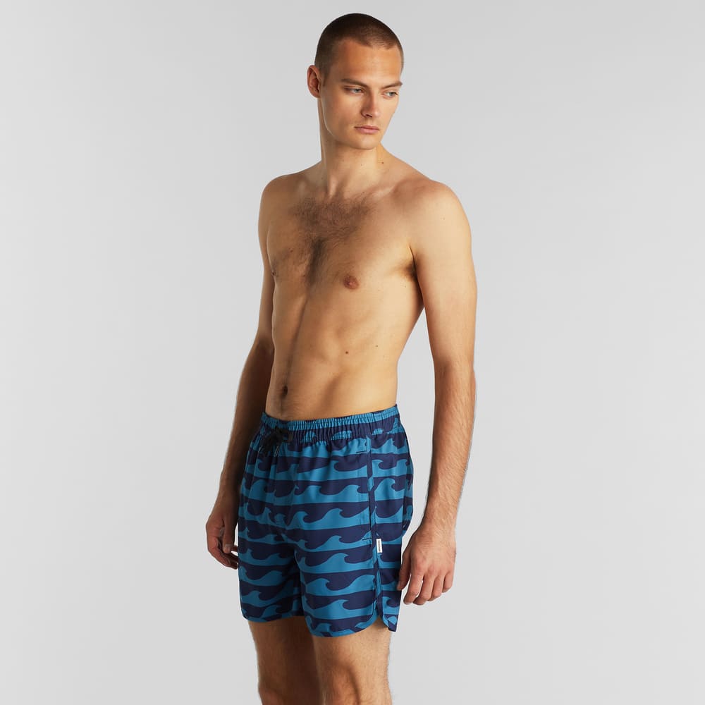 Swim shorts SANDHAMN - waves - blue 