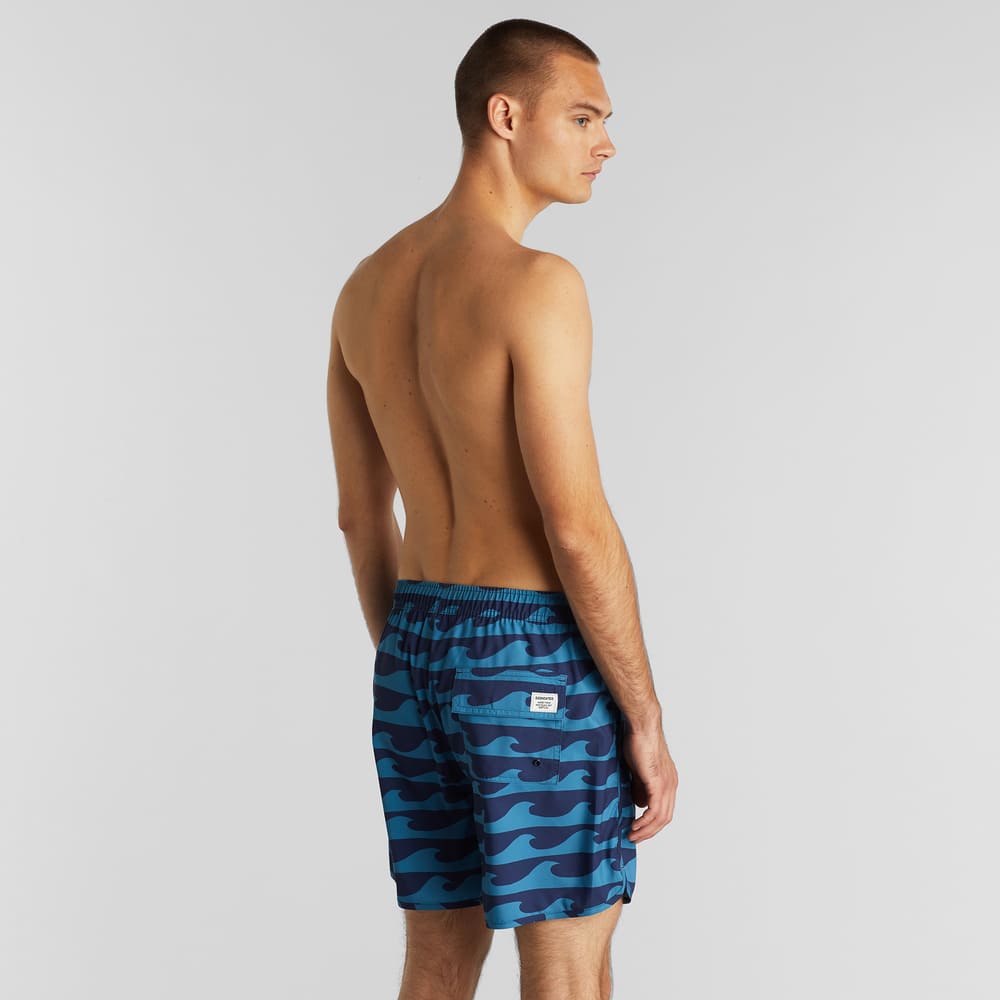 Swim shorts SANDHAMN - waves - blue 