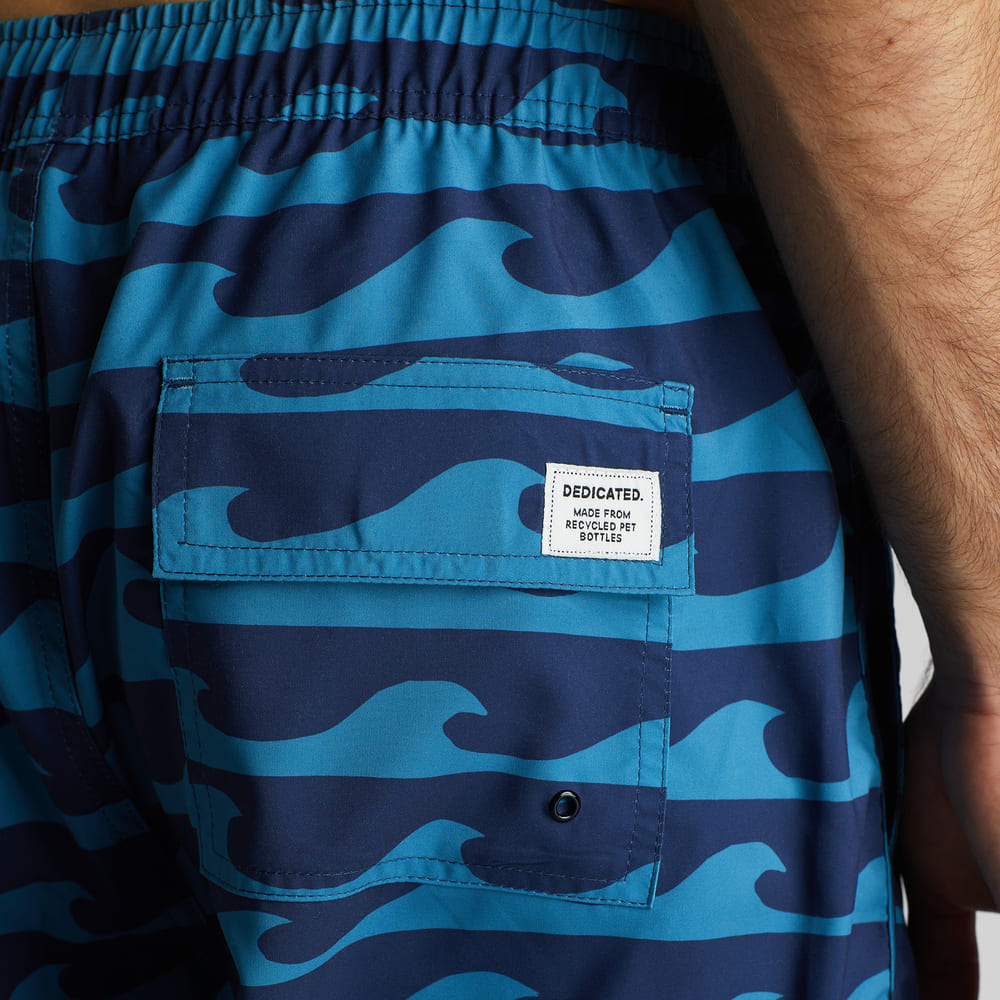 Swim shorts SANDHAMN - waves - blue 