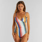 Wrap Swimsuit/Badeanzug KLINTE - stripes - multi color