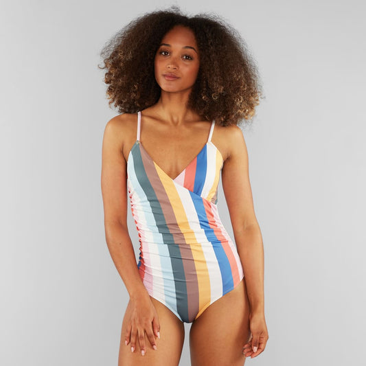 Wrap Swimsuit/Badeanzug KLINTE - stripes - multi color