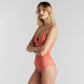 Wrap Swimsuit/Badeanzug KLINTE - ginger red