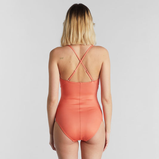 Wrap Swimsuit KLINTE - ginger red 