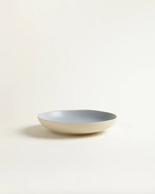 Tiefer Teller - taubenblau innen